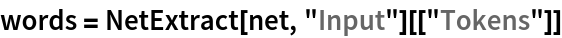 words = NetExtract[net, "Input"][["Tokens"]]